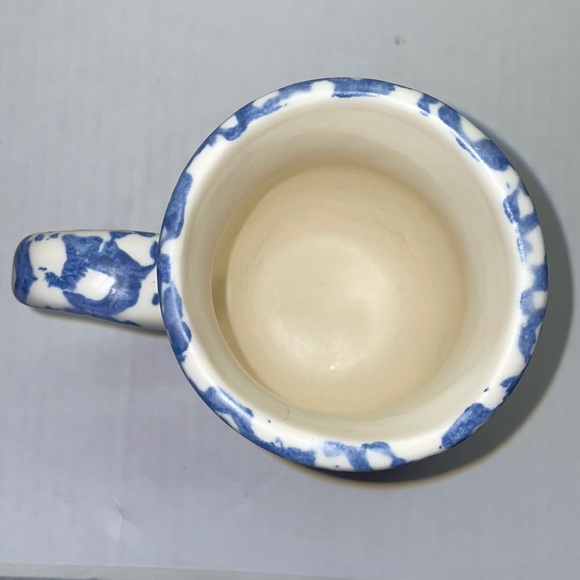 💕💕Vintage Blue heart sponge ware mug 14 oz - Picture 4 of 6